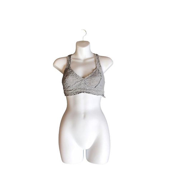 Aerie Gray Lace Racerback Bralette - Picture 1 of 5